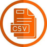 Csv Glyph Orange Circle Icon vector