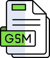 Gsm Filled Half Cut Icon vector