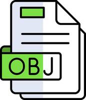 Obj Filled Half Cut Icon vector