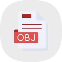 Obj Flat Curve Icon vector