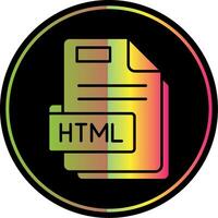 Html Glyph Due Color Icon vector