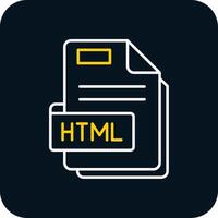 html línea amarillo blanco icono vector