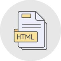 Html Line Filled Light Circle Icon vector