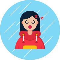 Sleep Flat Blue Circle Icon vector