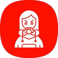 Angry Glyph Curve Icon vector