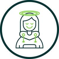 Angel Line Circle Icon vector