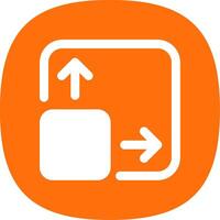 Expand Glyph Curve Icon vector