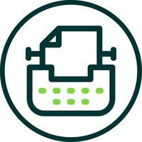 Typewriter Line Circle Icon vector