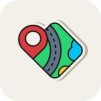 Location Line Filled White Shadow Icon vector