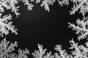 AI generated Frosty pattern frame with abstract ice structure photo