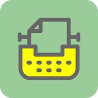 Typewriter Filled Yellow Icon vector