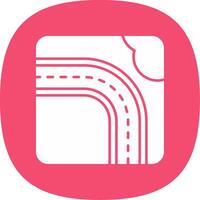 Highway Glyph Curve Icon vector