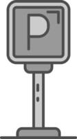 Parking Line Filled Greyscale Icon vector