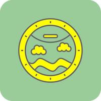 Porthole Filled Yellow Icon vector