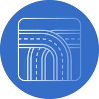 Crossing Gradient Line Circle Icon vector