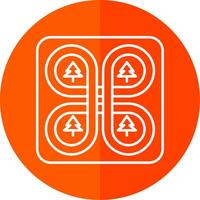 Overpass Line Red Circle Icon vector
