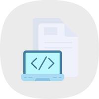 Coding Flat Curve Icon vector