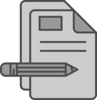 Edit Line Filled Greyscale Icon vector