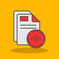 Audio Filled Shadow Icon vector