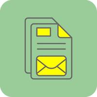 Email Filled Yellow Icon vector