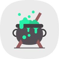 Cauldron Flat Curve Icon vector