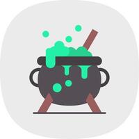 Cauldron Flat Curve Icon vector