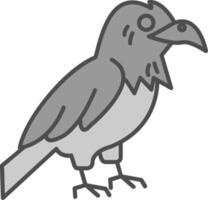 Raven Line Filled Greyscale Icon vector