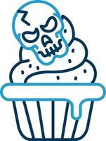 Cupcake Line Blue Two Color Icon vector