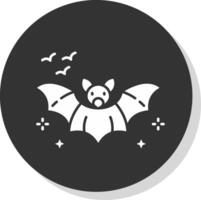 Bat Glyph Grey Circle Icon vector