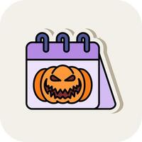 Halloween Line Filled White Shadow Icon vector