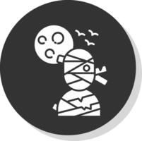 Mummy Glyph Grey Circle Icon vector