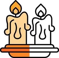 Candles Filled Half Cut Icon vector