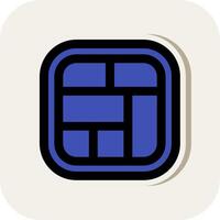 Layout Line Filled White Shadow Icon vector