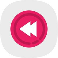 Rewind Flat Curve Icon vector