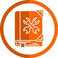 Repair Glyph Orange Circle Icon vector