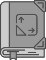 Trigonometry Line Filled Greyscale Icon vector