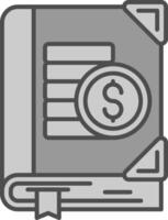 Budgeting Line Filled Greyscale Icon vector