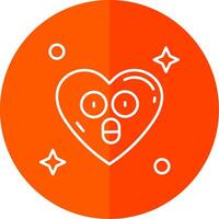 Surprised Line Red Circle Icon vector
