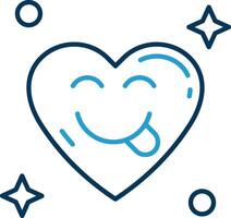 Tongue Line Blue Two Color Icon vector