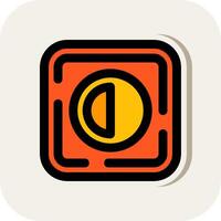 Brightness Line Filled White Shadow Icon vector