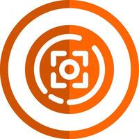 Focus Glyph Orange Circle Icon vector