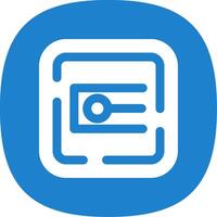 Endpoint Glyph Curve Icon vector