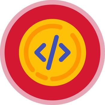 Code Flat Multi Circle Icon vector