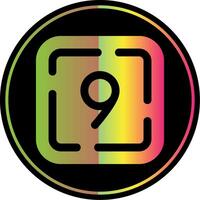 Nine Glyph Due Color Icon vector