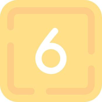 Six Flat Light Icon vector