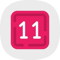 Eleven Flat Curve Icon vector