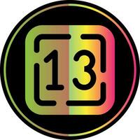 Thirteen Glyph Due Color Icon vector