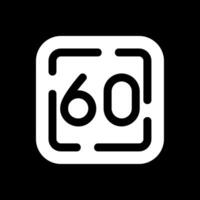 Sixty Glyph Inverted Icon vector