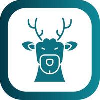 Deer Glyph Gradient Round Corner Icon vector