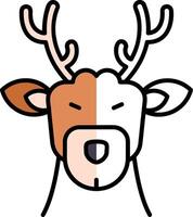 Deer Filled Half Cut Icon vector